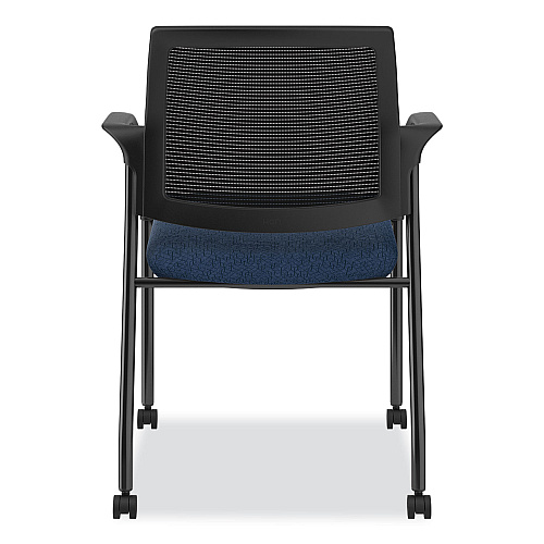 HON Ignition Series Guest Chair with Arms, 25" x 21.75" x 33.5", Navy Seat, Black Back, Black Base (IS107IMAPX13)