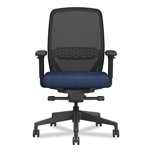 HON Nucleus Series Recharge Task Chair, Up to 300lb, 16.63" to 21.13" Seat Ht, Navy Seat, Black Back/Base (NR12SAMP13BT)
