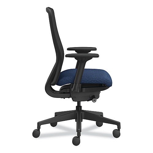 HON Nucleus Series Recharge Task Chair, Up to 300lb, 16.63" to 21.13" Seat Ht, Navy Seat, Black Back/Base (NR12SAMP13BT)