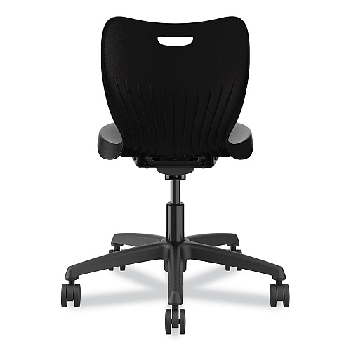 HON SmartLink Task Chair, Supports Up to 275 lb, 34.75" Seat Height, Onyx Seat, Onyx Back, Black Base (SSTK18BHLON)