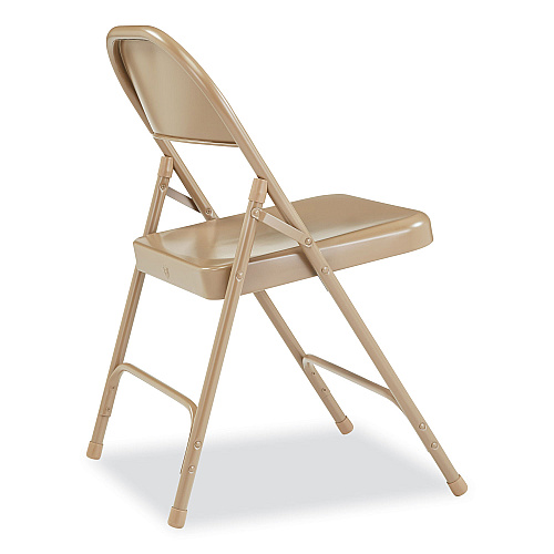 NPS 50 Series All-Steel Folding Chair, Supports Up to 500 lb, 16.75" Seat Height, Beige Seat, Beige Back, Beige Base, 4/Carton (51)