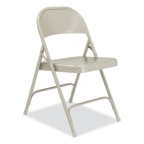 NPS 50 Series All-Steel Folding Chair, Supports Up to 500 lb, 16.75" Seat Height, Gray Seat, Gray Back, Gray Base, 4/Carton (52)