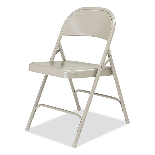 NPS 50 Series All-Steel Folding Chair, Supports Up to 500 lb, 16.75" Seat Height, Gray Seat, Gray Back, Gray Base, 4/Carton (52)