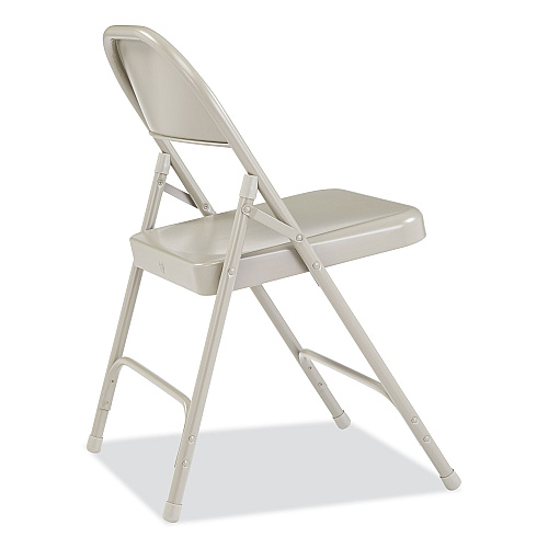 NPS 50 Series All-Steel Folding Chair, Supports Up to 500 lb, 16.75" Seat Height, Gray Seat, Gray Back, Gray Base, 4/Carton (52)