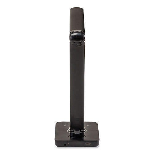 Safco Vamp LED Wireless Charging Lamp, Multi-pivot Neck, 16.75" High, Black (1009BL)