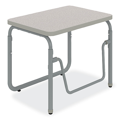 Safco AlphaBetter 2.0 Height-Adjustable Student Desk with Pendulum Bar, 27.75 x 19.75 x 22 to 30, Pebble Gray (1221GR)