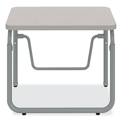 Safco AlphaBetter 2.0 Height-Adjustable Student Desk with Pendulum Bar, 27.75 x 19.75 x 22 to 30, Pebble Gray (1221GR)
