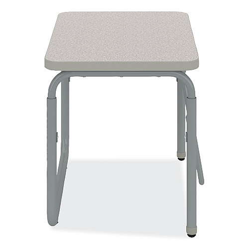 Safco AlphaBetter 2.0 Height-Adjustable Student Desk with Pendulum Bar, 27.75 x 19.75 x 22 to 30, Pebble Gray (1221GR)