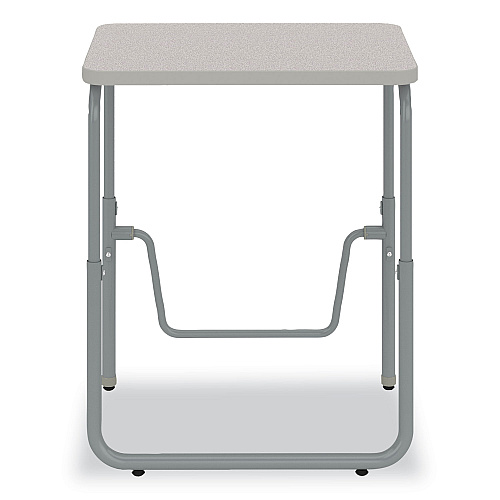 Safco AlphaBetter 2.0 Height-Adjustable Student Desk with Pendulum Bar, 27.75 x 19.75 x 22 to 30, Pebble Gray (1221GR)