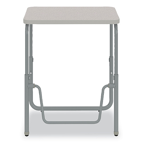 Safco AlphaBetter 2.0 Height-Adjustable Student Desk with Pendulum Bar, 27.75 x 19.75 x 22 to 30, Pebble Gray (1221GR)