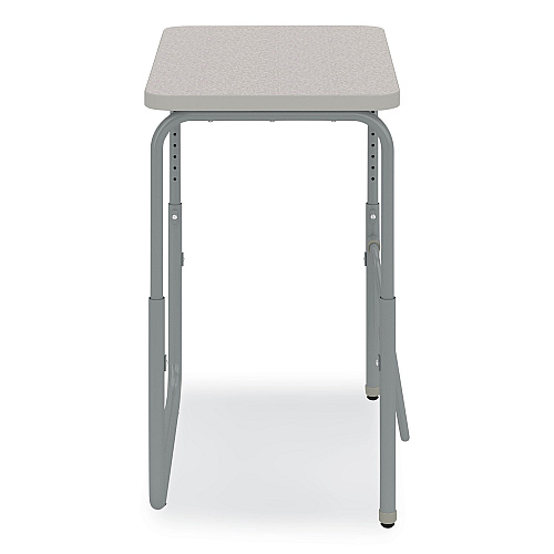 Safco AlphaBetter 2.0 Height-Adjustable Student Desk with Pendulum Bar, 27.75 x 19.75 x 22 to 30, Pebble Gray (1221GR)