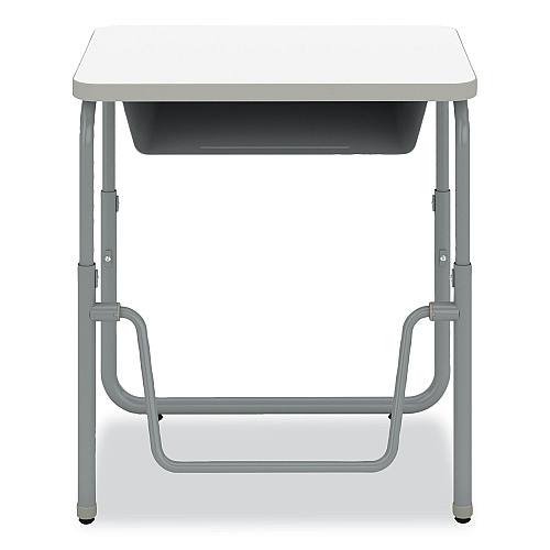 Safco AlphaBetter 2.0 Height-Adjustable Student Desk with Pendulum Bar and Book Box, 27.75 x 19.75 x 22 to 30, Dry Erase (1222DE)