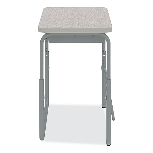 Safco AlphaBetter 2.0 Height-Adjustable Student Desk with Pendulum Bar and Book Box, 27.75" x 19.75" x 22" to 30", Pebble Gray (1222GR)