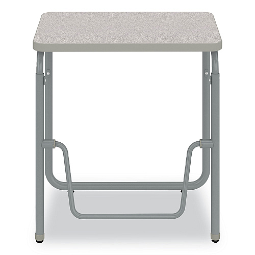 Safco AlphaBetter 2.0 Height-Adjustable Student Desk with Pendulum Bar, 27.75" x 19.75" x 29" to 43", Pebble Gray (1223GR)