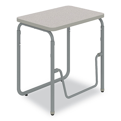 Safco AlphaBetter 2.0 Height-Adjustable Student Desk with Pendulum Bar, 27.75" x 19.75" x 29" to 43", Pebble Gray (1223GR)