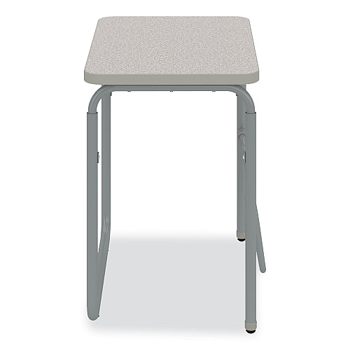 Safco AlphaBetter 2.0 Height-Adjustable Student Desk with Pendulum Bar, 27.75" x 19.75" x 29" to 43", Pebble Gray (1223GR)