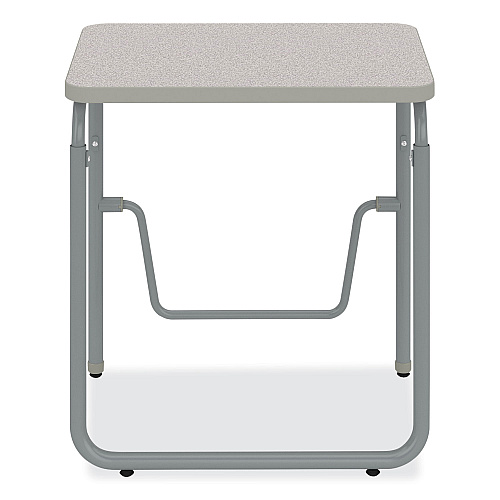 Safco AlphaBetter 2.0 Height-Adjustable Student Desk with Pendulum Bar, 27.75" x 19.75" x 29" to 43", Pebble Gray (1223GR)