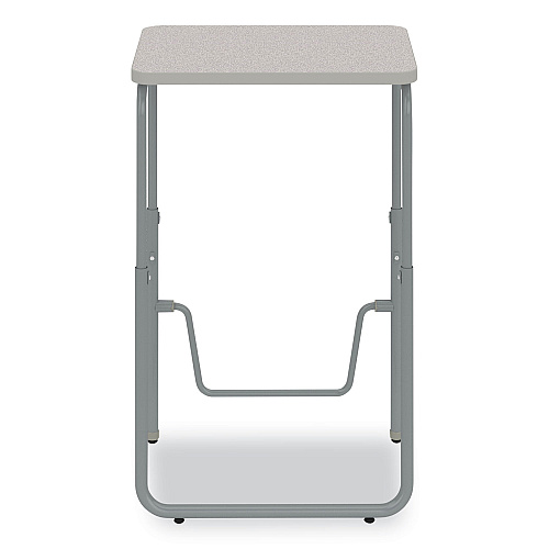 Safco AlphaBetter 2.0 Height-Adjustable Student Desk with Pendulum Bar, 27.75" x 19.75" x 29" to 43", Pebble Gray (1223GR)