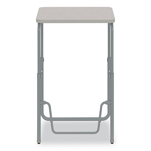 Safco AlphaBetter 2.0 Height-Adjustable Student Desk with Pendulum Bar, 27.75" x 19.75" x 29" to 43", Pebble Gray (1223GR)