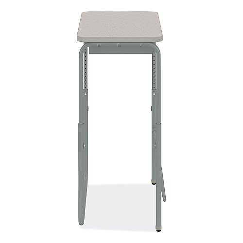 Safco AlphaBetter 2.0 Height-Adjustable Student Desk with Pendulum Bar and Book Box, 27.75 x 19.75 x 29 to 43, Pebble Gray (1224GR)