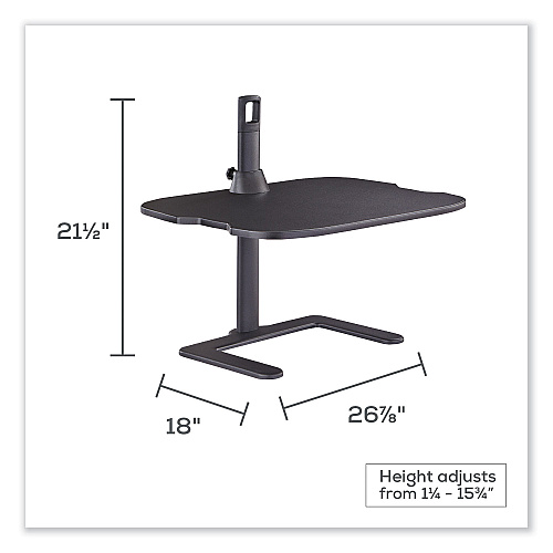 Safco Stance Height-Adjustable Laptop Stand, 26.9 x 18 x 1.25 to 15.75, Black, Supports 15 lbs (2180BL)