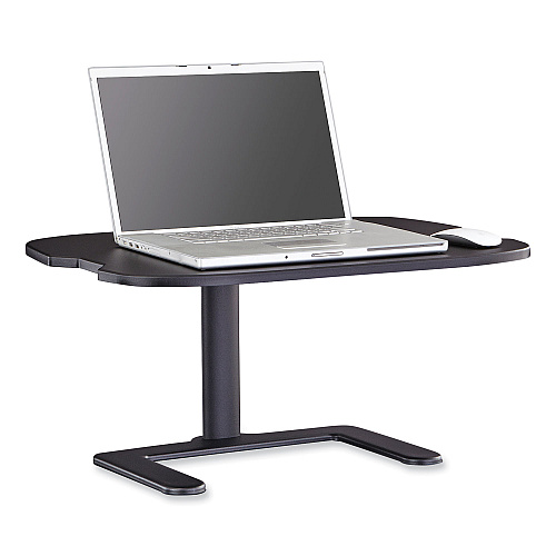Safco Stance Height-Adjustable Laptop Stand, 26.9 x 18 x 1.25 to 15.75, Black, Supports 15 lbs (2180BL)