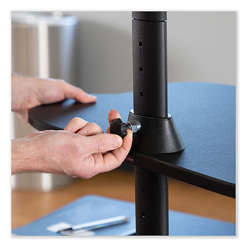 Safco Stance Height-Adjustable Laptop Stand, 26.9 x 18 x 1.25 to 15.75, Black, Supports 15 lbs (2180BL)