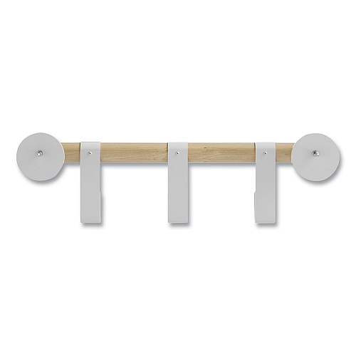 Safco Resi Coat Wall Rack, 3 Hook, 19.75w x 4.25d x 6h, White (4263WH)