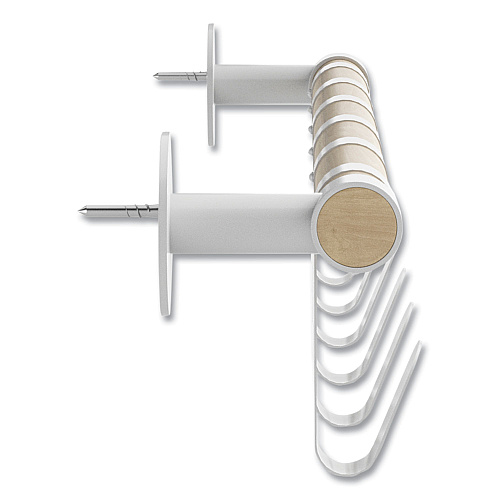 Safco Resi Coat Wall Rack, 6 Hook, 36.25w x 4.25d x 6h, White (4264WH)