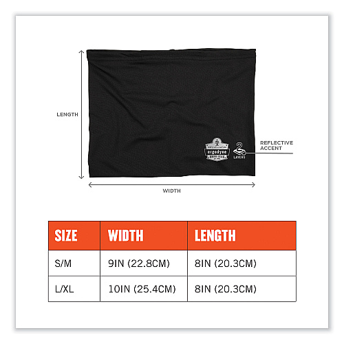 ergodyne Chill-Its 6489 2-Layer Cooling Performance Knit Multi-Band, Polyester/Spandex, Large/X-Large, Black (42143)
