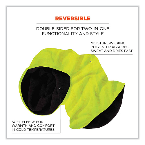 ergodyne N-Ferno 6491 Reversible Thermal Fleece + Poly Multi-Band, One Size Fits Most, Lime (42320)
