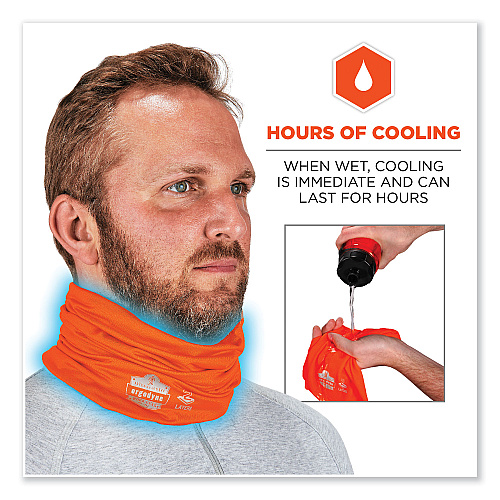 ergodyne Chill-Its 6489 2-Layer Cooling Performance Knit Multi-Band, Polyester/Spandex, Large/X-Large, Hi-Vis Orange (42147)