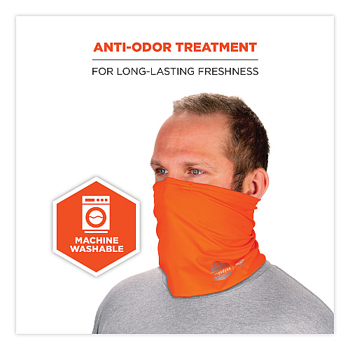 ergodyne Chill-Its 6489 2-Layer Cooling Performance Knit Multi-Band, Polyester/Spandex, Large/X-Large, Hi-Vis Orange (42147)