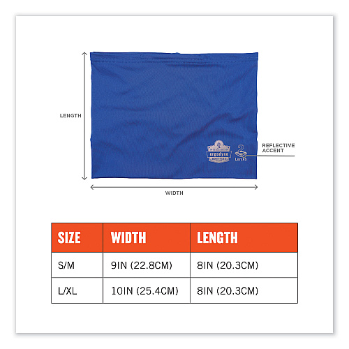 ergodyne Chill-Its 6489 2-Layer Cooling Performance Knit Multi-Band, Polyester/Spandex, Large/X-Large, Blue (42149)