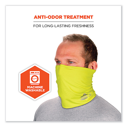 ergodyne Chill-Its 6489 2-Layer Cooling Performance Knit MultiBand, Polyester/Spandex, 2X-Large/3X-Large, Hi-Vis Lime (42151)