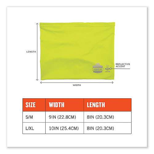 ergodyne Chill-Its 6489 2-Layer Cooling Performance Knit MultiBand, Polyester/Spandex, 2X-Large/3X-Large, Hi-Vis Lime (42151)