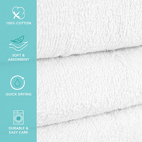 Power Gym Bath Towel 22x44 White, Case Of 60 (PWR-2244-6-CS)