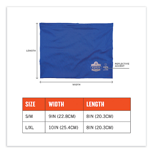 ergodyne Chill-Its 6489 2-Layer Cooling Performance Knit Multi-Band, Polyester/Spandex, 2X-Large/3X-Large, Blue (42153)
