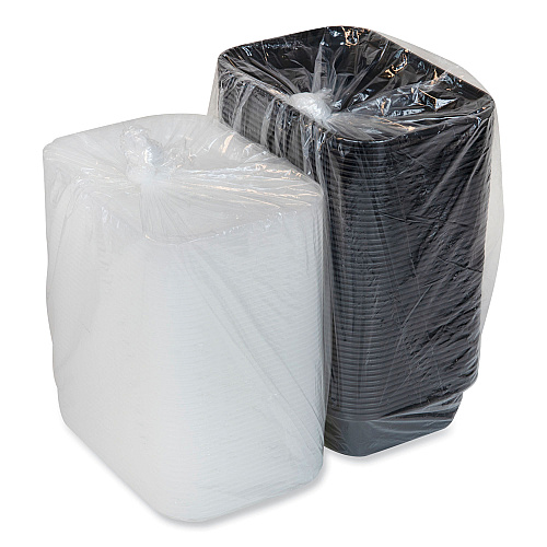 Pactiv EarthChoice Versa2Go Microwaveable Container, 36 oz, 8.4 x 5.6 x 2, Black/Clear, Plastic, 150/Carton (NV2GRT3688B)