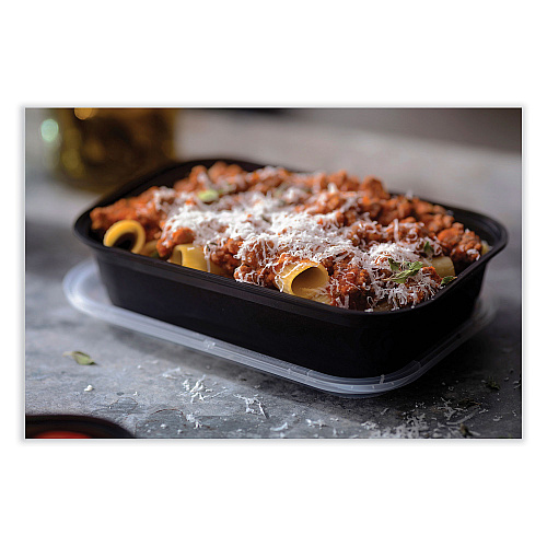 Pactiv EarthChoice Versa2Go Microwaveable Container, 36 oz, 8.4 x 5.6 x 2, Black/Clear, Plastic, 150/Carton (NV2GRT3688B)