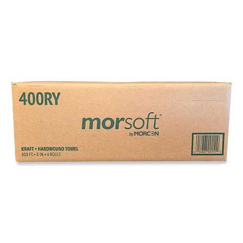 Morcon Paper Morsoft Controlled Towels, Y-Notch, 1-Ply, 8" x 800 ft, Kraft, 6 Rolls/Carton (400RY)