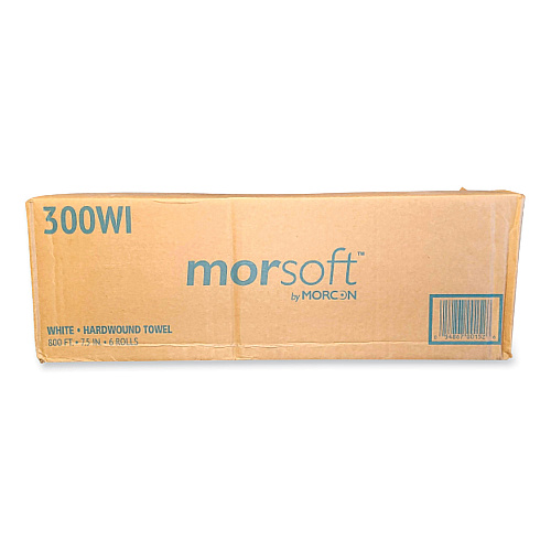 Morcon Paper Morsoft Controlled Towels, I-Notch, 1-Ply, 7.5" x 800 ft, White, 6 Rolls/Carton (300WI)