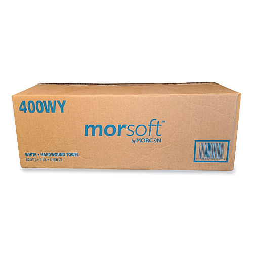 Morcon Paper Morsoft Controlled Towels, Y-Notch, 1-Ply, 8" x 800 ft, White, 6 Rolls/Carton (400WY)