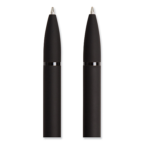 U Brands Monterey Soft Touch Ballpoint Pen, Retractable, Medium 1 mm, Black Ink, Midnight Barrel, 12/Pack (3786U0124)