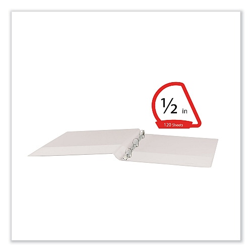 Universal Slant D-Ring View Binder, 3 Rings, 0.5" Capacity, 11 x 8.5, White (UNV20702)