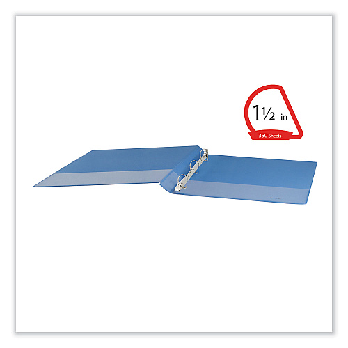 Universal Slant D-Ring View Binder, 3 Rings, 1.5" Capacity, 11 x 8.5, Light Blue (UNV20723)