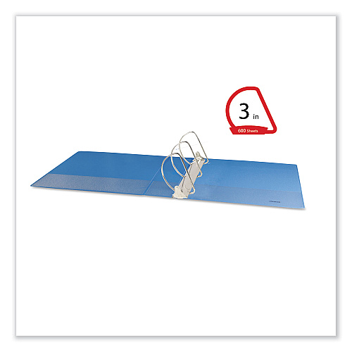 Universal Slant D-Ring View Binder, 3 Rings, 3" Capacity, 11 x 8.5, Light Blue (UNV20753)
