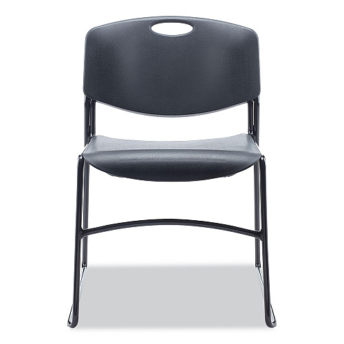 Alera Resin Stacking Chair, Supports Up to 275 lb, 18.50" Seat Height, Black Seat, Black Back, Black Base, 4/Carton (ALECA671)