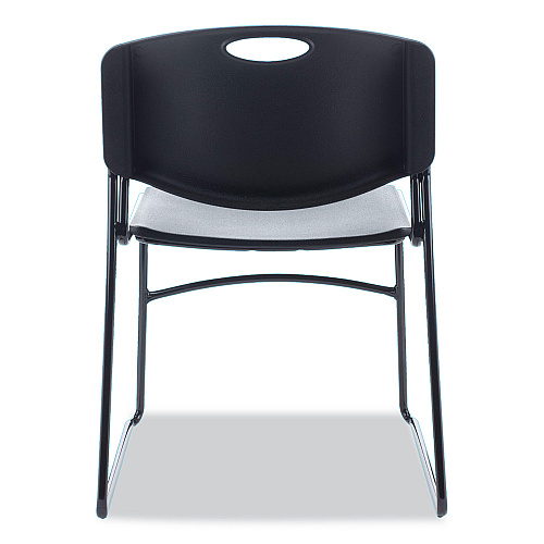 Alera Resin Stacking Chair, Supports Up to 275 lb, 18.50" Seat Height, Black Seat, Black Back, Black Base, 4/Carton (ALECA671)