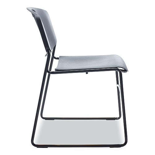 Alera Resin Stacking Chair, Supports Up to 275 lb, 18.50" Seat Height, Black Seat, Black Back, Black Base, 4/Carton (ALECA671)